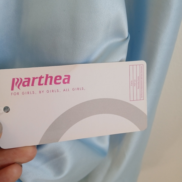 😇NWT -Marthea- Lace - Square Neck - Baby Blue Mini Dress-Size small🩵 - Picture 12 of 12